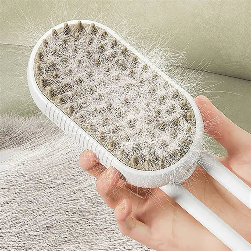 3-in-1 Electric Pet Steam Brush – Grooming, Massage & Hair Removal