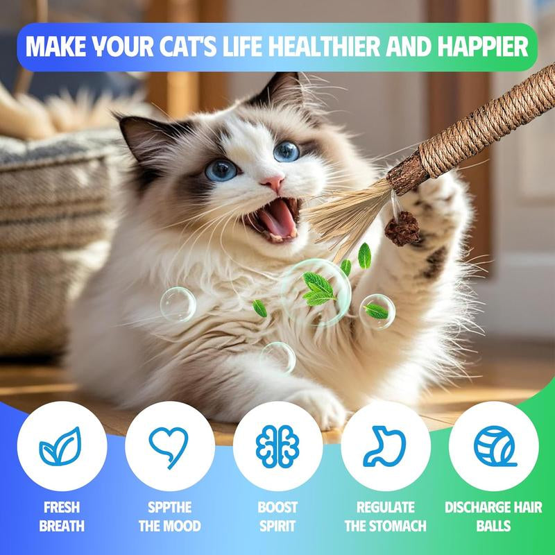 Txfny Cat Toys Chew Ropes 9 Pcs with Refillable Natural Catnip, Safe Teeth Cleaning Toys for Indoor Cats,Interactive Cat Nip Kitty Toys for All Breeds